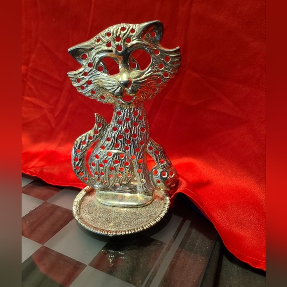 Vintage Jewelry - Earrings Holder KITTY KAT cat